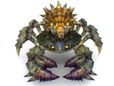 Gray Giant Crab Shell Crayfish Arthropods Sea Animal Low-poly 3D model