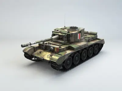 Low Poly A34 Comet Cruiser Tank Low-poly 3D model
