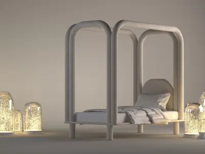 Single bed Roundish Free 3D model