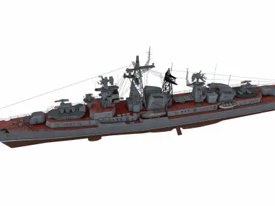 Kashin-class destroyer Low-poly 3D model
