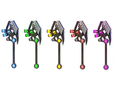 One-handed axe set2 Low-poly 3D model