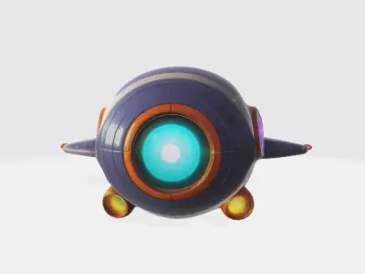 Cartoon space ship 3D model