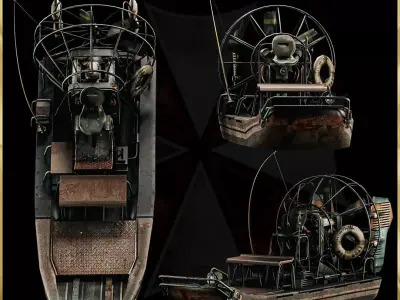 Resident Evil 5 Boat - 3D ASSET - Game Ready - 3D Art Low-poly 3D model