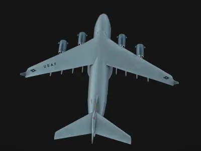 C-17 Airplane Low-poly 3D model