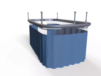 Sci-Fi Medical Privacy Curtain Low-poly 3D model