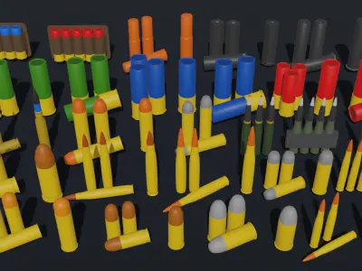 LowPoly Ammo and Health Items Low-poly 3D model