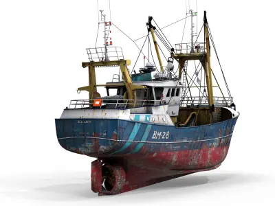 Trawler Sea Lady Low-poly 3D model