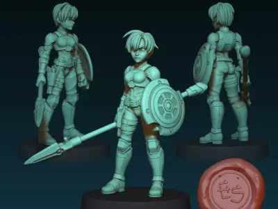 Kassandra - Crusaders of the Omniverse - 32mm Miniature 3D print model