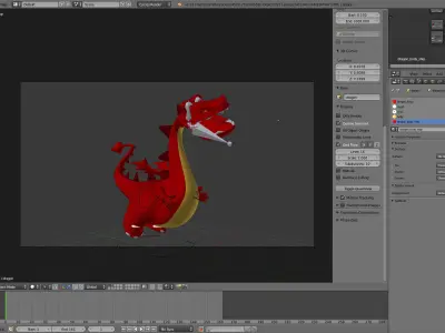 Cartoon Dragon 3D model