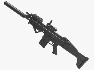US SOCOM MK17 SCAR 3D model