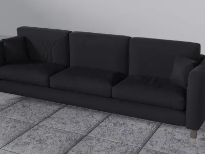 Realistic Couch 3D Model - High and Low Poly Versions Free 3D model