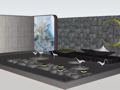 landscape wall-Chinese style-5 3D model