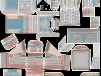 sci fi Building - Cyberpunk design - Game-Ready Low-poly 3D model