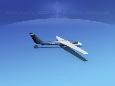 SZD-36 Cobra Glider V03 Low-poly 3D model