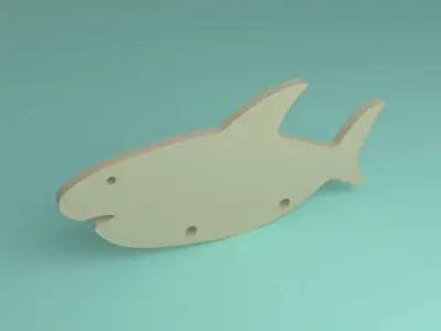 toy wooden shark 2d 3D model