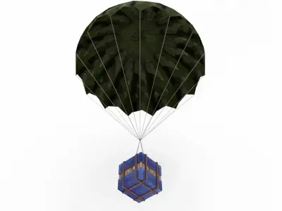 Airdrop block hanging from string Low-poly 3D model