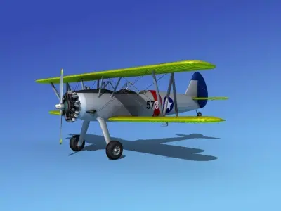 Stearman PT-17 Kaydet V08 3D model
