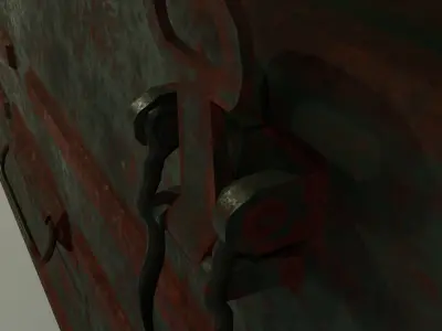 Rusty Military Metal Crate Low-poly Low-poly 3D model