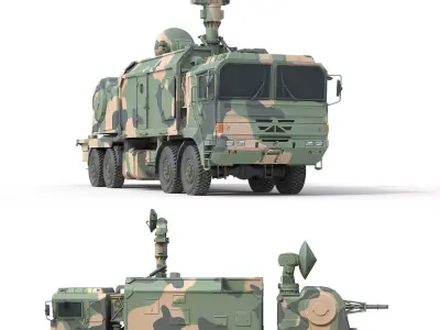 Self-propelled anti-aircraft gun LD 2000  Low-poly 3D model