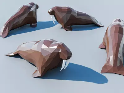 Lowpoly Walrus 3D model