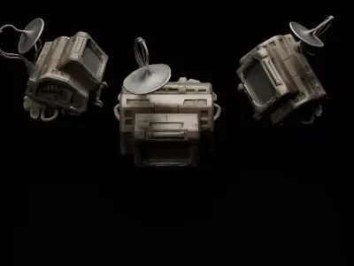 Device03 Comms Device Broken LowPoly LOD Low-poly 3D model