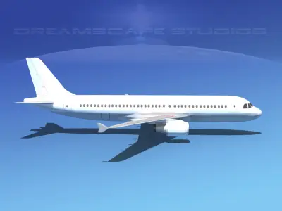  Airbus A320 LP Unmarked Low-poly 3D model