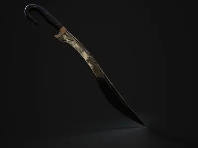 Greek Falcata Sword Low-poly 3D model