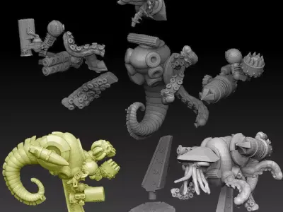 Nautiloid Horror Medium Carapace 3D print model