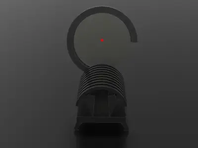 Red Dot Sight Semicircle Low-poly 3D model