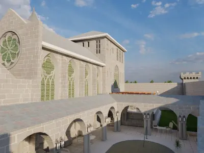 Beach Medieval Castle 3D model