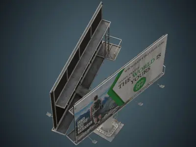 Billboard 2C Low-poly 3D model