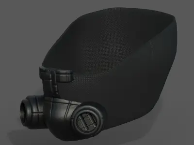 Gas mask helmet 3d model military combat fantasy Low-poly 3D model