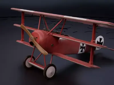 Fokker Dr1 - ww1 Red baron 3D model