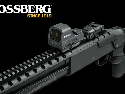 Shotgun Mossberg - Model and Textures Low-poly 3D model Free low-poly 3D model