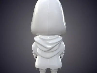 Chibi Hooded Wanderer Stylized 3D Print Miniature PM-505 3D print model