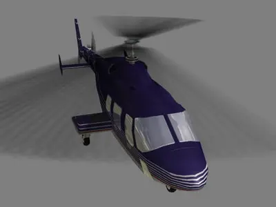 Bell 222 V2 Helicopter Low-poly 3D model