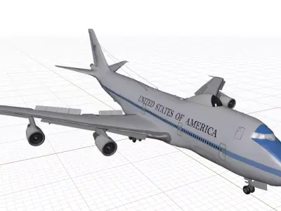 Boeing E4 Advanced Airborne Command Post - The NIGHTWATCH PLANE Low-poly 3D model