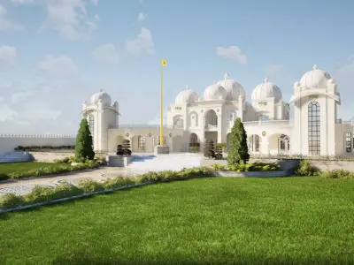Serenity of the Sikh Gurudwara Low-poly 3D model