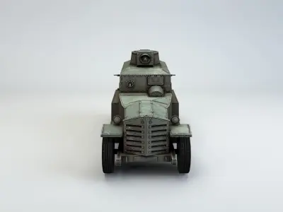 Low Poly Type 93 Kokusan Armored Car Low-poly 3D model