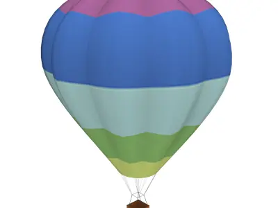 Hotair ballon Low-poly 3D model
