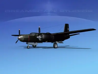 Douglas B-26C Invader Chile 3D model