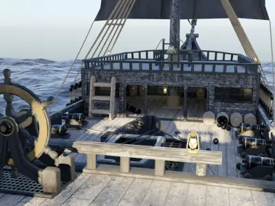 Pirates of the Caribbean game ship model 3D model 3D model