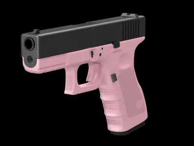Glock 19 Pink Low-poly 3D model