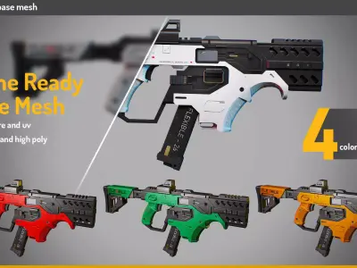 SciFi Weapon   Low-poly 3D model