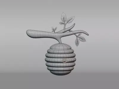 Beehive Low-poly 3D model