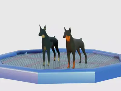 2 Low Poly Dog 3d Models Low-poly 3D model