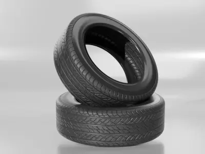 rubber tire Low-poly 3D model
