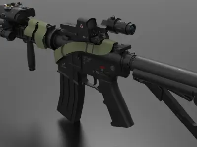 FN 15 m416 weapon Fps - Tps Low-poly 3D model