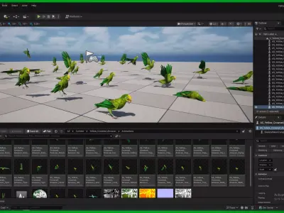 Yellow Crowned Amazon Parrot Bird Low-poly 3D model