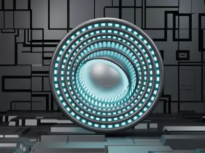Sci-Fi Cinematic Core - Futuristic Rotating Sphere Engine 3D model